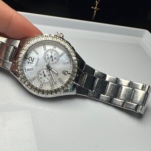 Guess Silver Tone Watch with Crystal Details